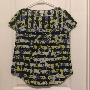 Striped floral blouse